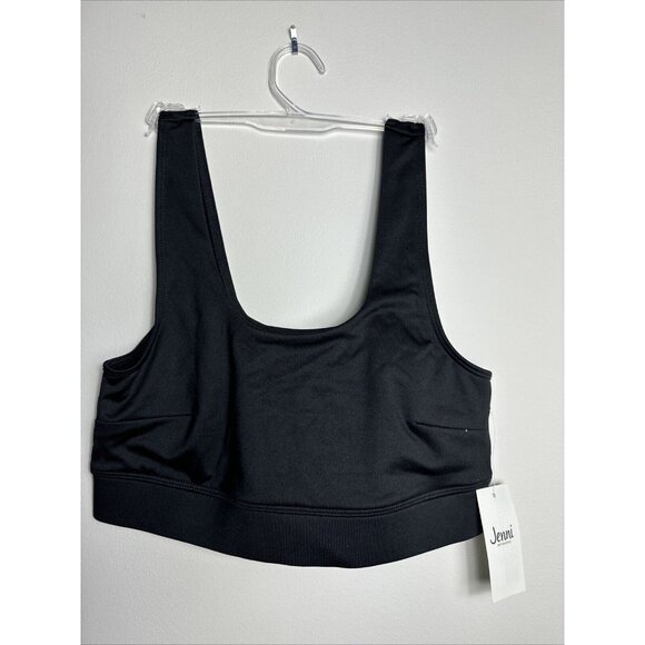 Jenni Women's Square-Neck Bralette Sports Bra Deep Black - Picture 2 of 3